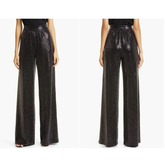 Ramy Brook Gavin Sequin Wide Leg Pants Size 12 - Picture 1 of 8